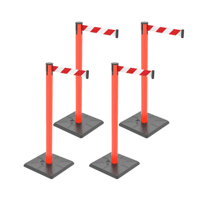 4-Pack 10ft Retractable Belt Stanchion Post