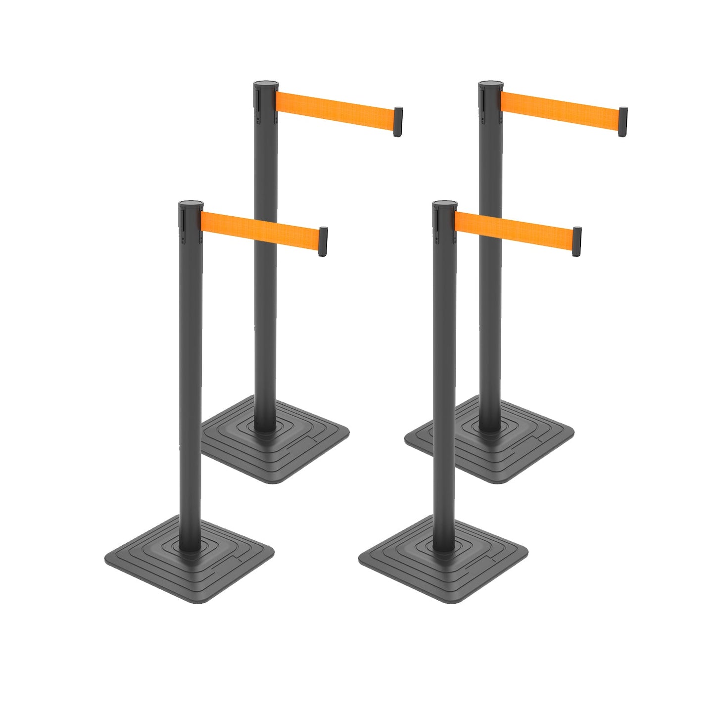 4-Pack 10ft Retractable Belt Stanchion Post