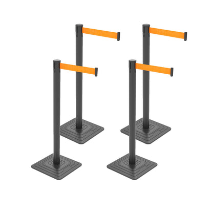 4-Pack 10ft Retractable Belt Stanchion Post