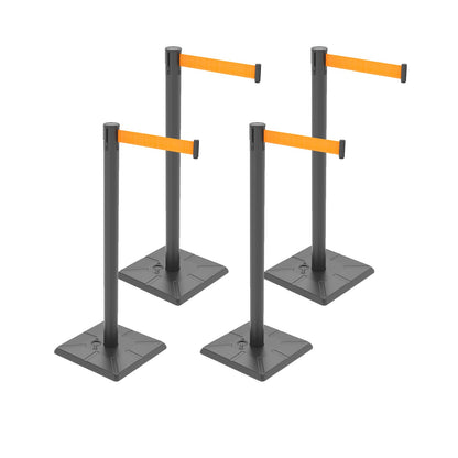 4-Pack 10ft Retractable Belt Stanchion Post