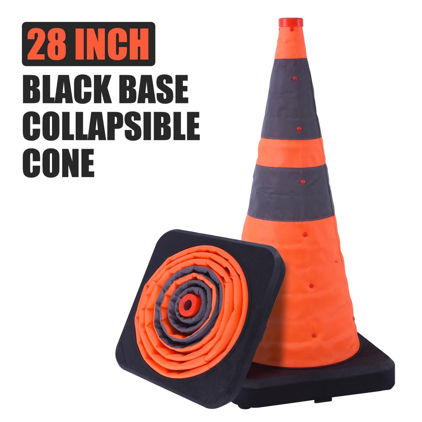 28" Black Base Collapsible Cone
