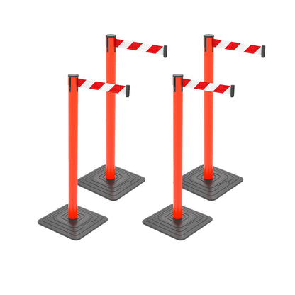 4-Pack 10ft Retractable Belt Stanchion Post