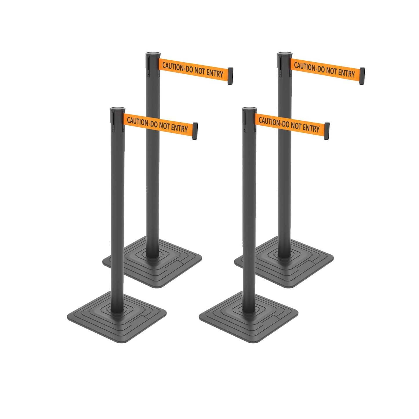 4-Pack 10ft Retractable Belt Stanchion Post