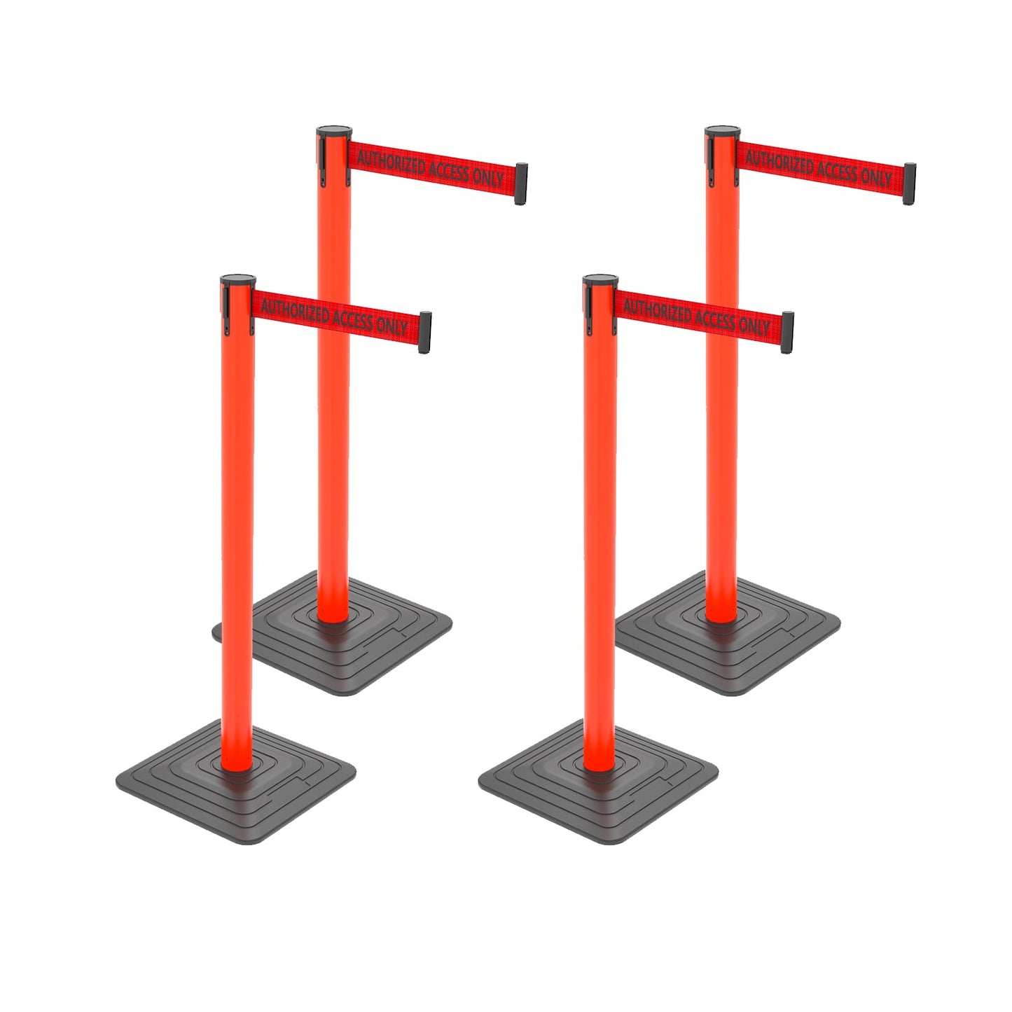 4-Pack 10ft Retractable Belt Stanchion Post
