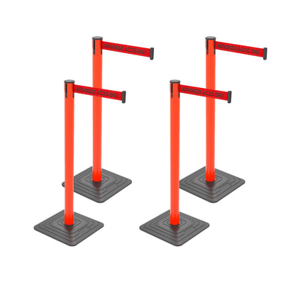 4-Pack 10ft Retractable Belt Stanchion Post