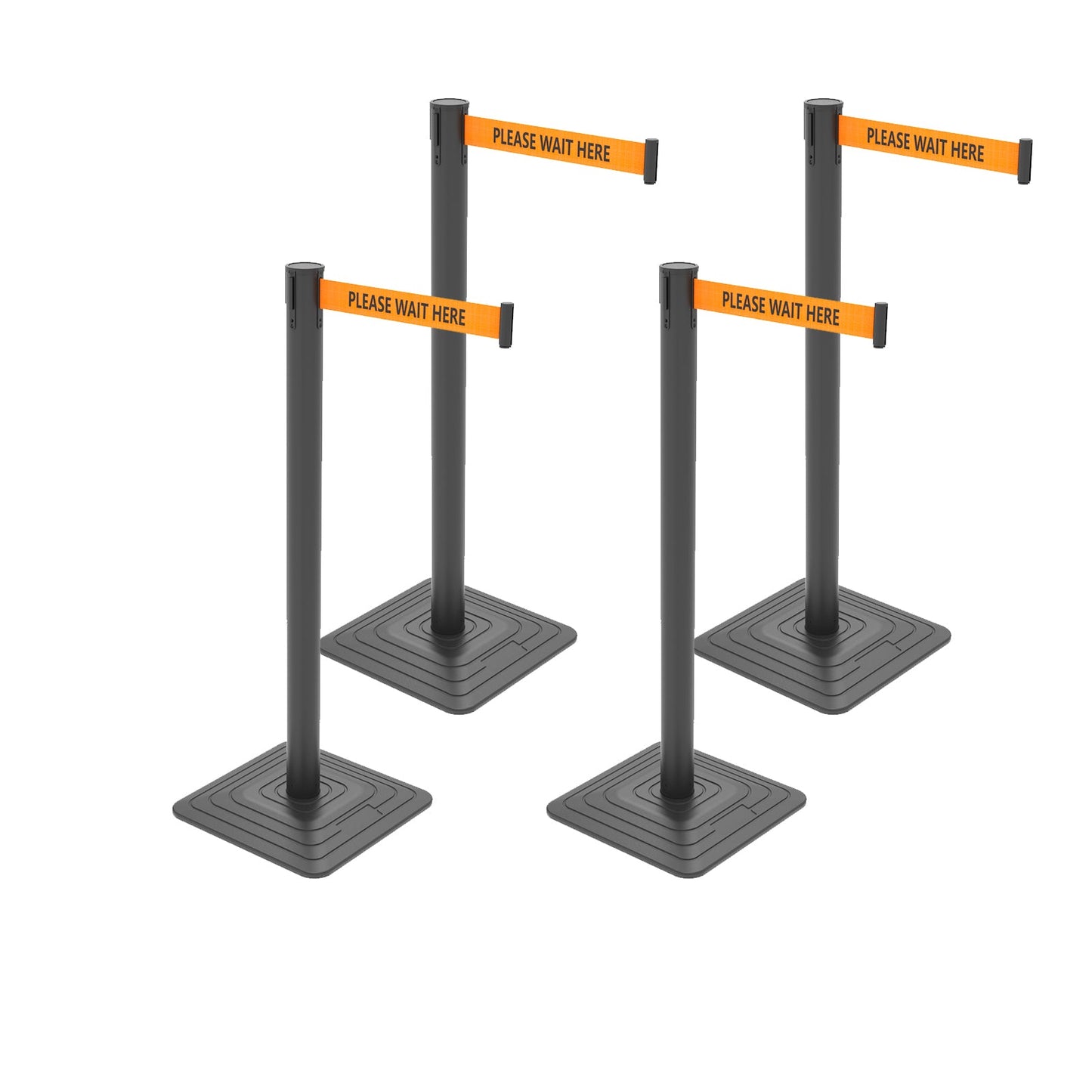 4-Pack 10ft Retractable Belt Stanchion Post