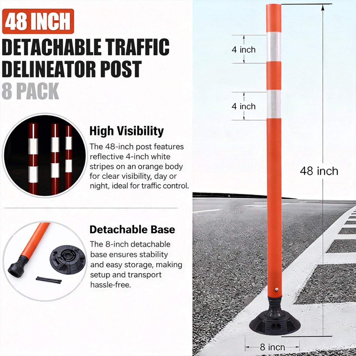 Flexible SpringBack Surface Mount Delineator Post