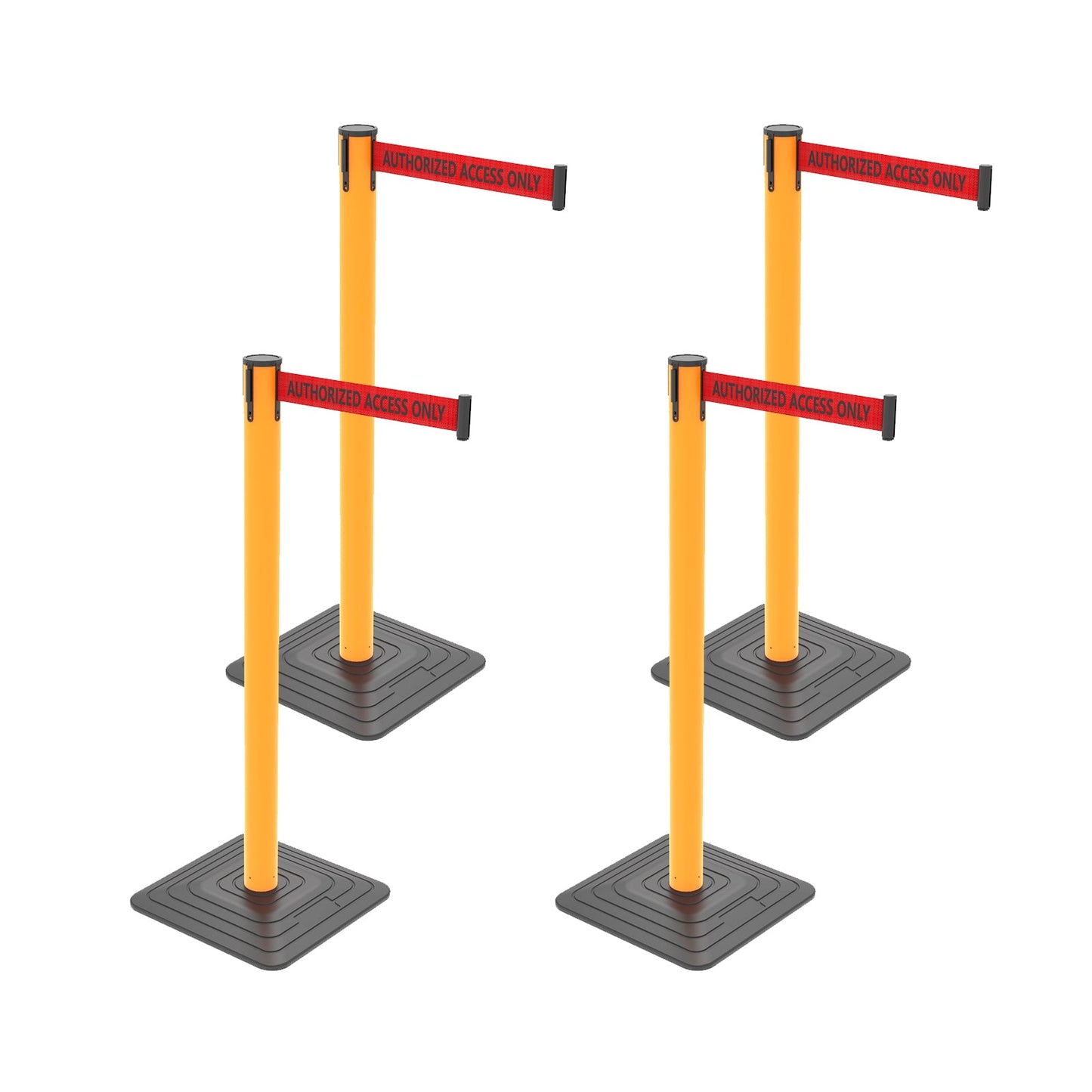 4-Pack 10ft Retractable Belt Stanchion Post
