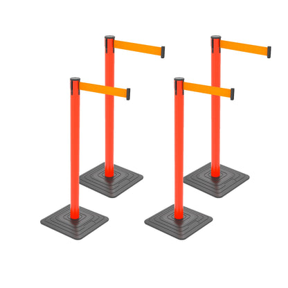 4-Pack 10ft Retractable Belt Stanchion Post