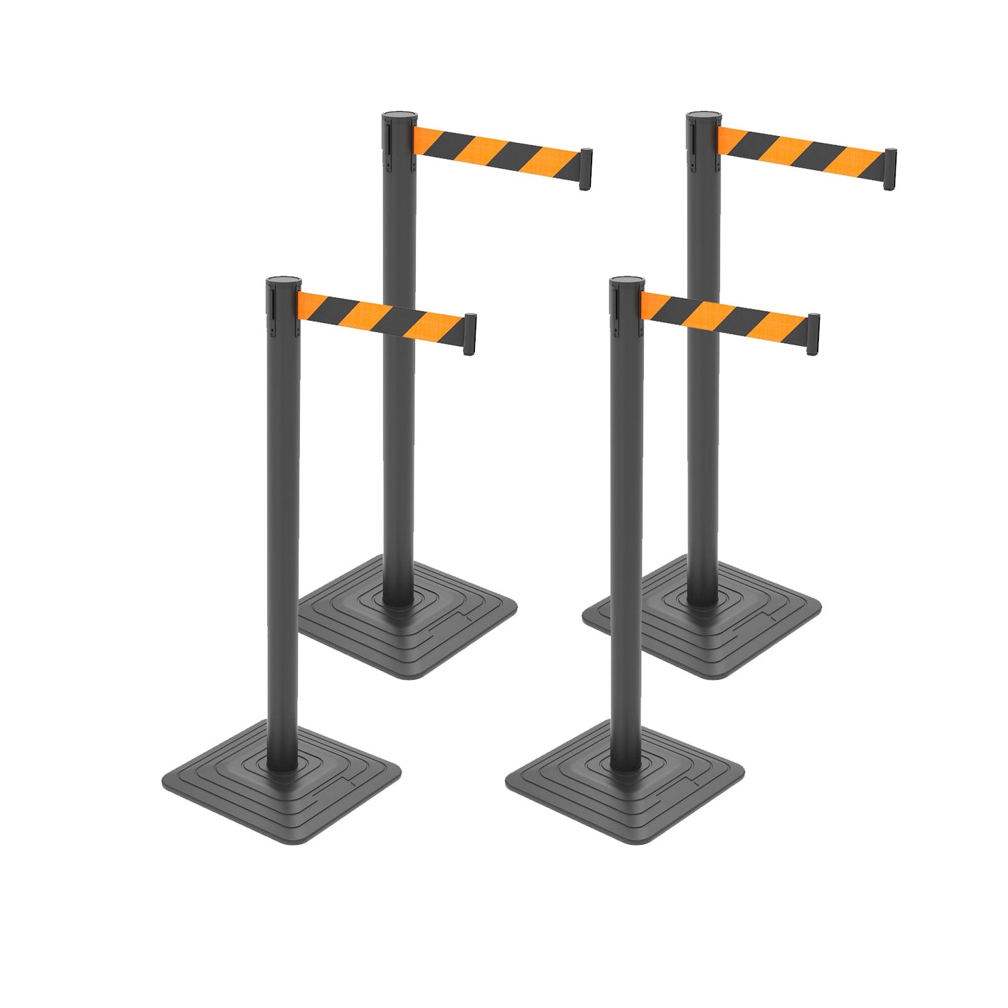 4-Pack 10ft Retractable Belt Stanchion Post