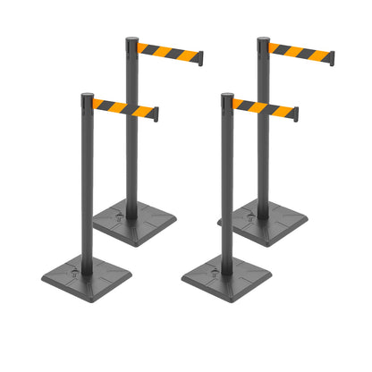 4-Pack 10ft Retractable Belt Stanchion Post