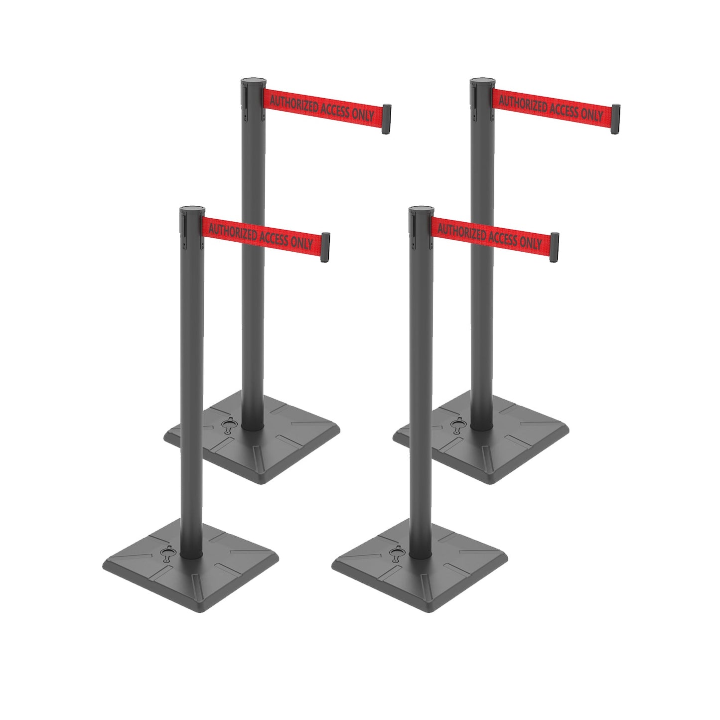 4-Pack 10ft Retractable Belt Stanchion Post