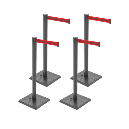 4-Pack 10ft Retractable Belt Stanchion Post