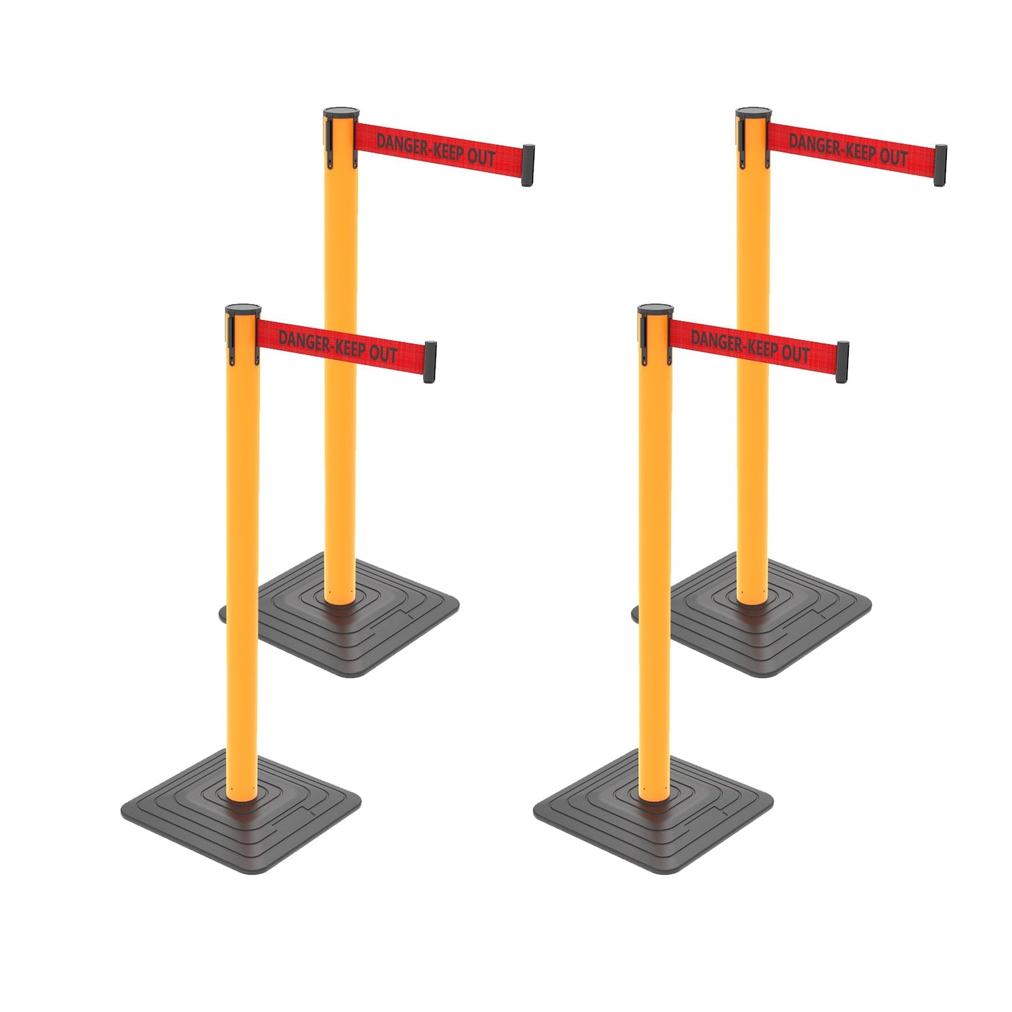 4-Pack 10ft Retractable Belt Stanchion Post