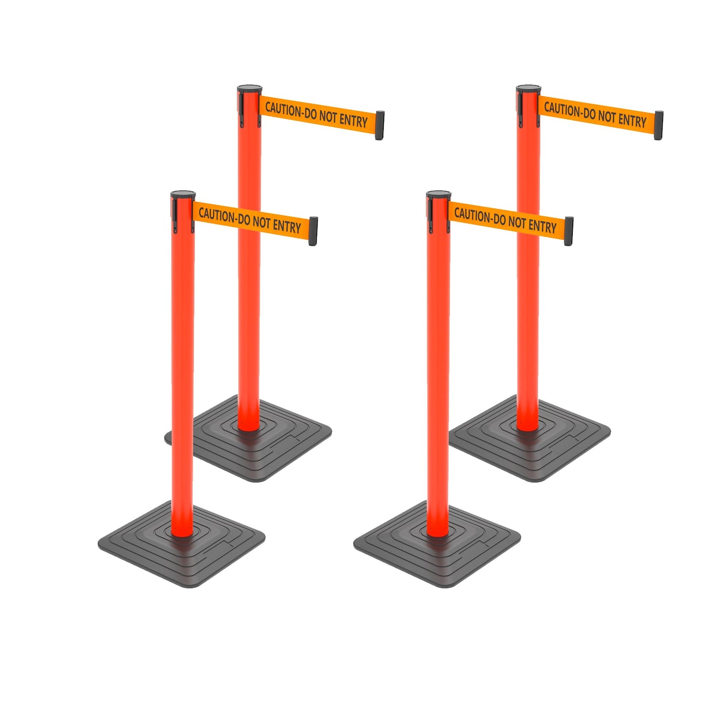 4-Pack 10ft Retractable Belt Stanchion Post