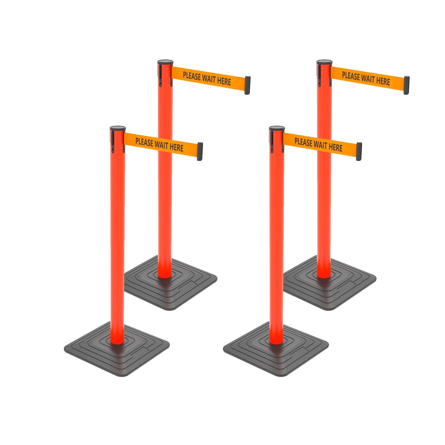 4-Pack 10ft Retractable Belt Stanchion Post