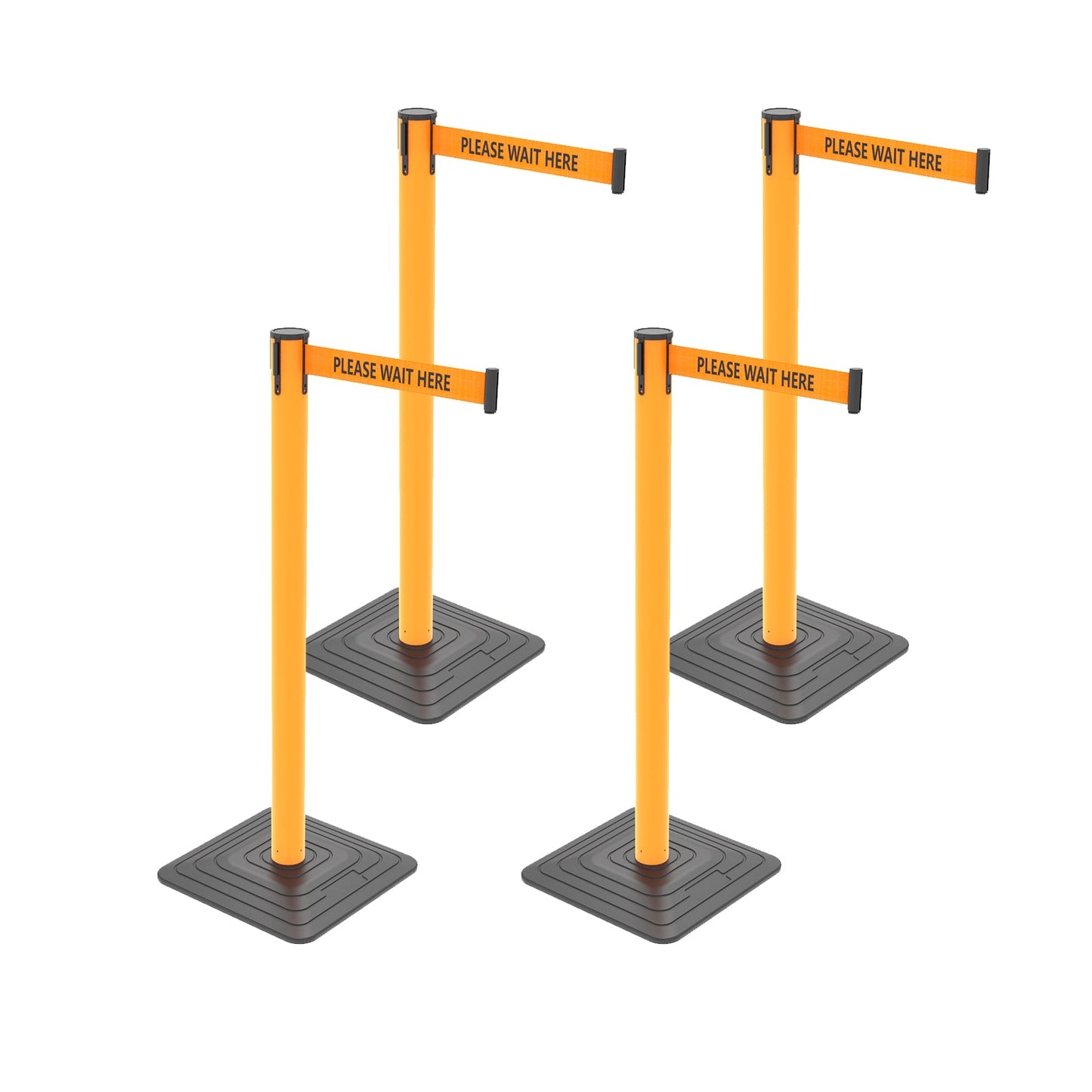 4-Pack 10ft Retractable Belt Stanchion Post