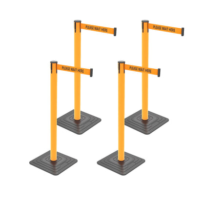 4-Pack 10ft Retractable Belt Stanchion Post
