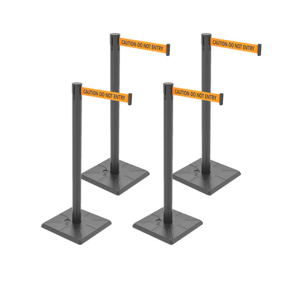 4-Pack 10ft Retractable Belt Stanchion Post