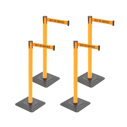 4-Pack 10ft Retractable Belt Stanchion Post