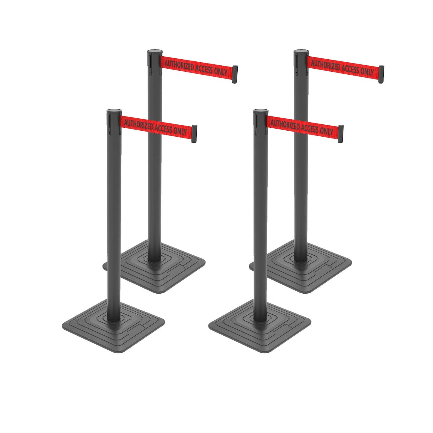 4-Pack 10ft Retractable Belt Stanchion Post
