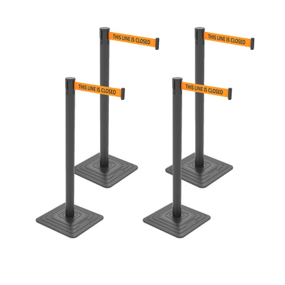4-Pack 10ft Retractable Belt Stanchion Post
