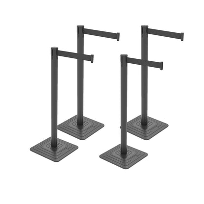 4-Pack 10ft Retractable Belt Stanchion Post