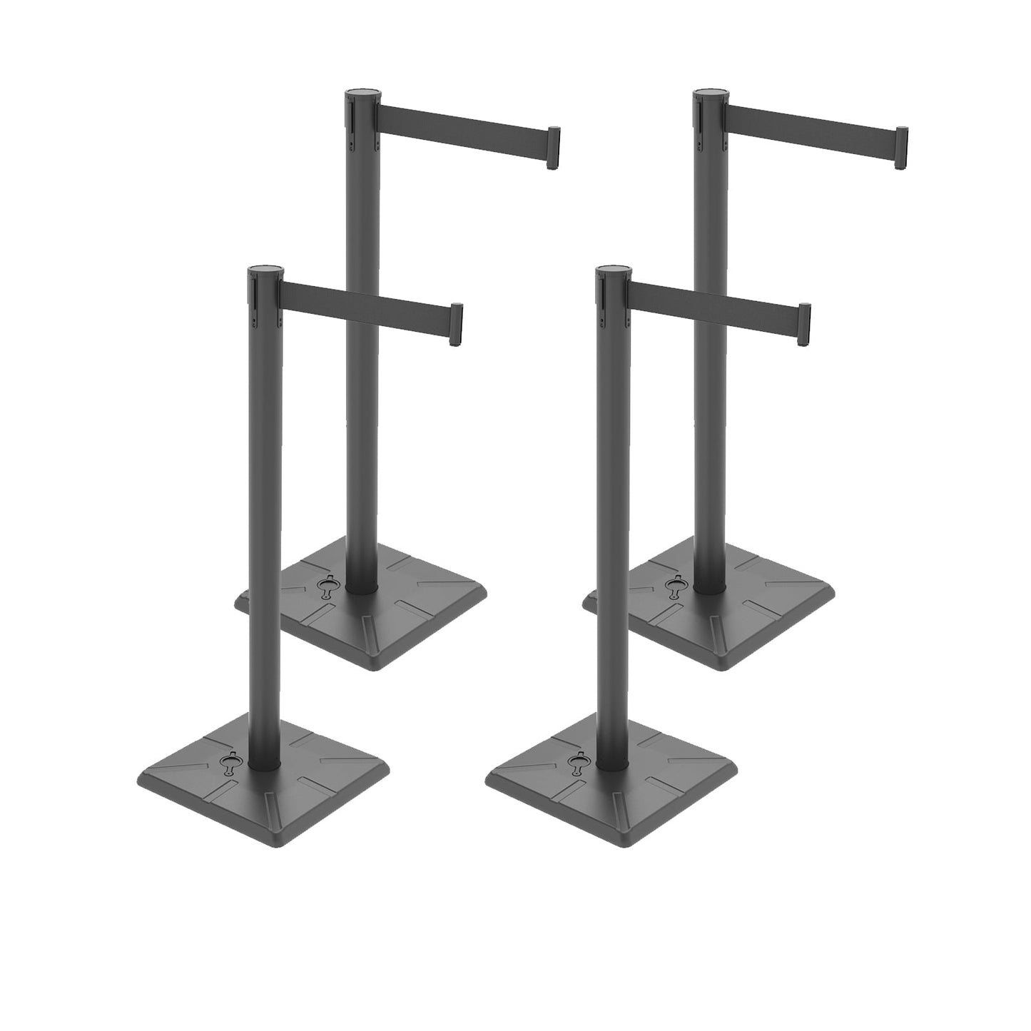 4-Pack 10ft Retractable Belt Stanchion Post