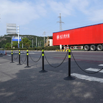 6-Pack Chain Stanchion Post with Heavy Rubber or Water Fillable Base