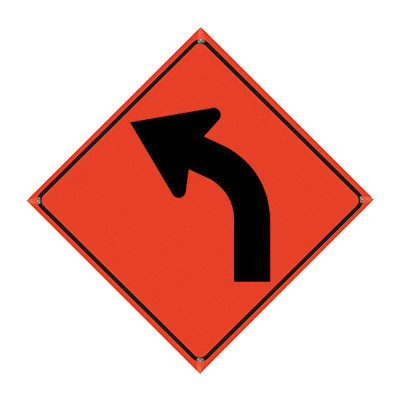 36" Reflective Orange Vinyl Roll-Up Sign