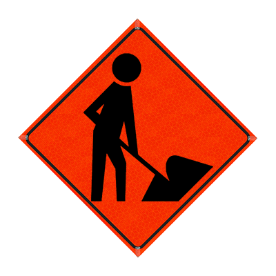 36" Reflective Orange Vinyl Roll-Up Sign