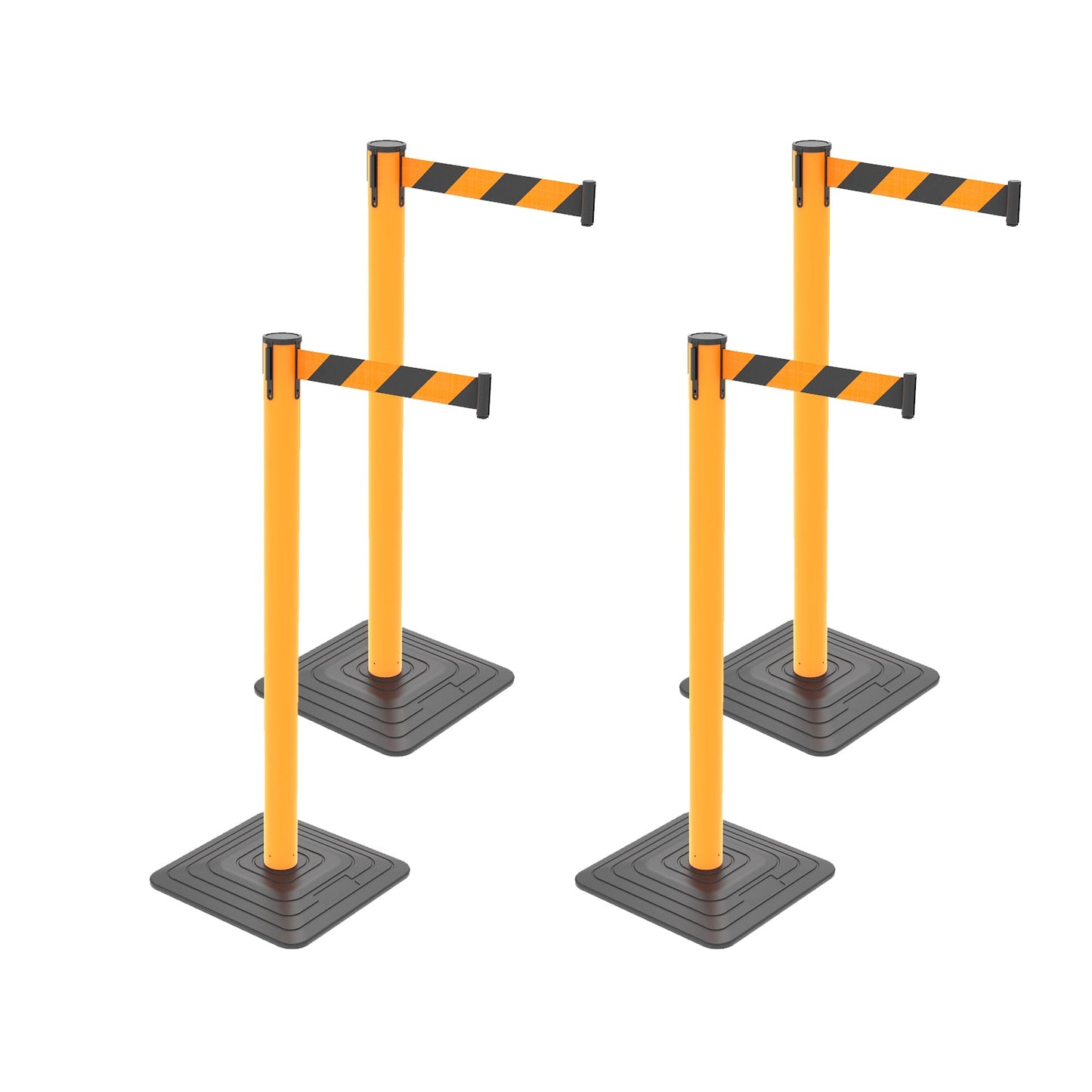4-Pack 10ft Retractable Belt Stanchion Post