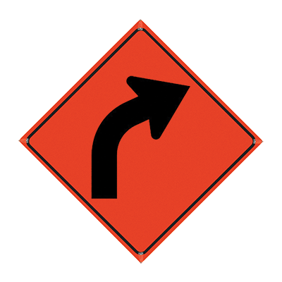48" Reflective Orange Roll-Up Sign