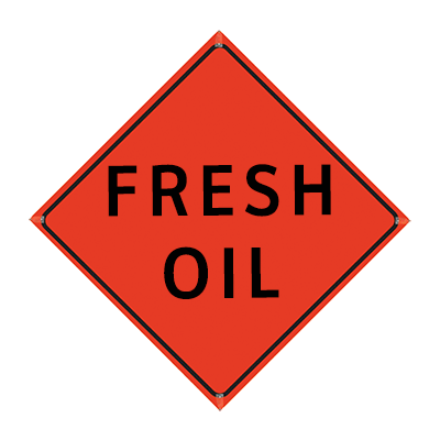 48" Reflective Orange Roll-Up Sign