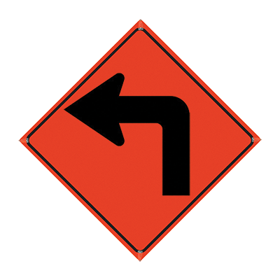 48" Reflective Orange Roll-Up Sign