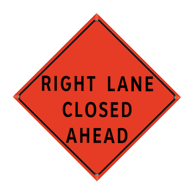 48" Reflective Orange Roll-Up Sign