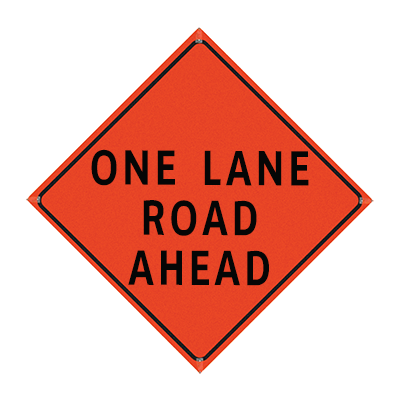 48" Reflective Orange Roll-Up Sign
