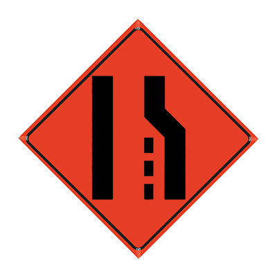 48" Reflective Orange Roll-Up Sign
