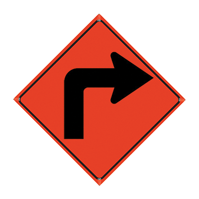 48" Reflective Orange Roll-Up Sign
