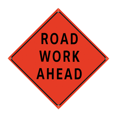 48" Reflective Orange Roll-Up Sign