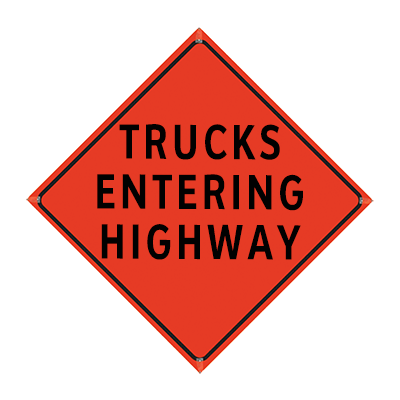 48" Reflective Orange Roll-Up Sign