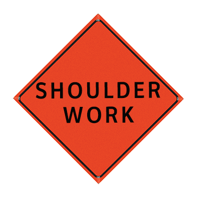 48" Reflective Orange Roll-Up Sign