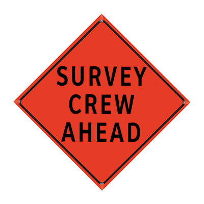 48" Reflective Orange Roll-Up Sign