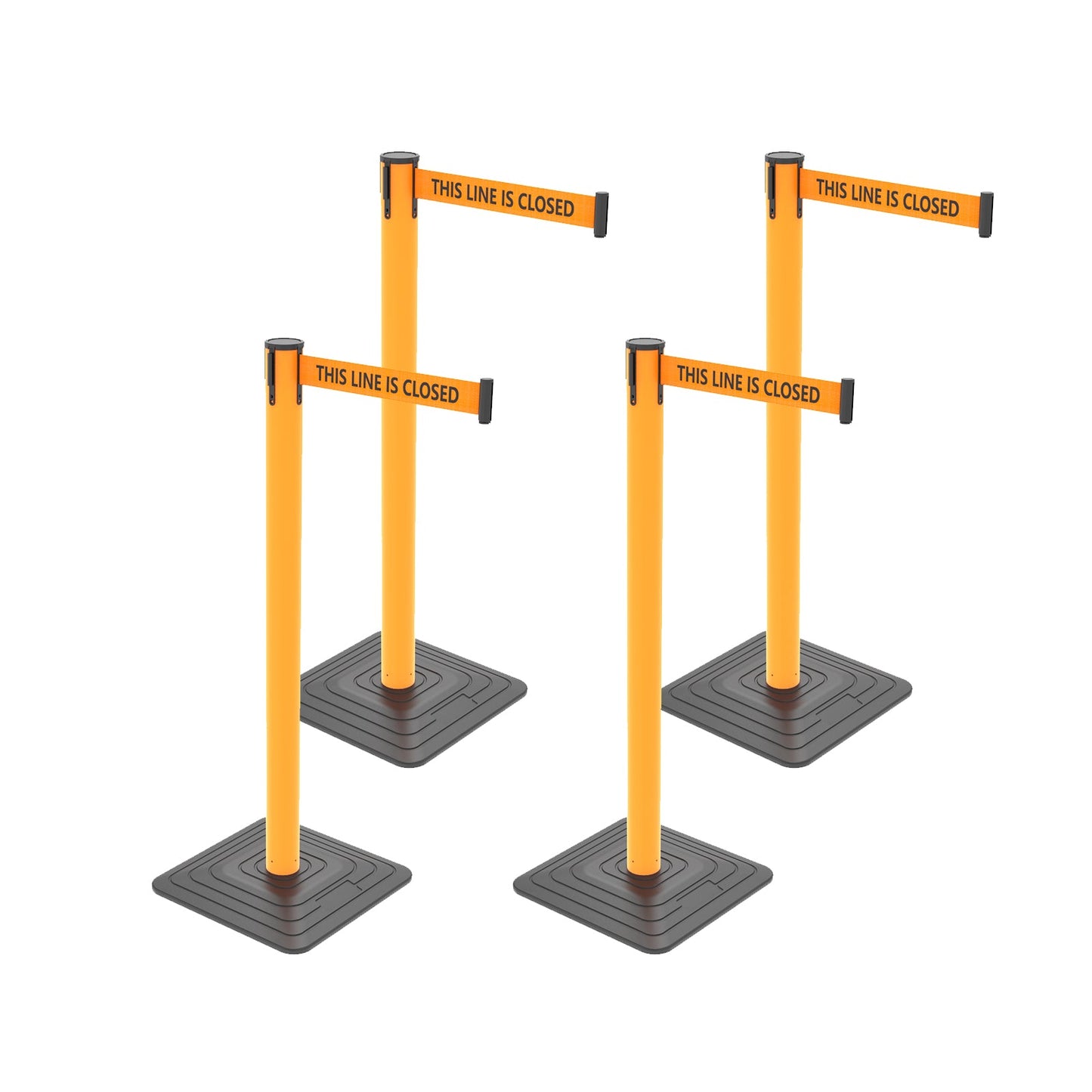 4-Pack 10ft Retractable Belt Stanchion Post