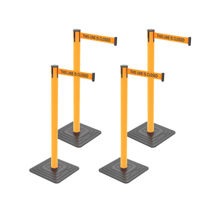 4-Pack 10ft Retractable Belt Stanchion Post