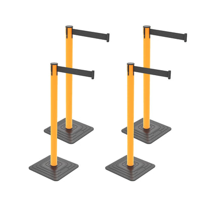 4-Pack 10ft Retractable Belt Stanchion Post