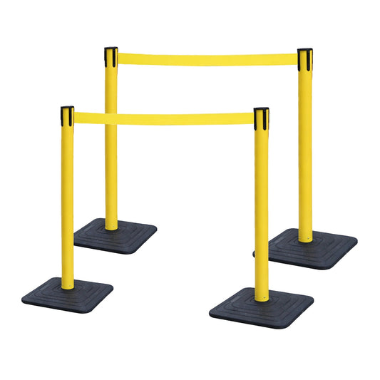 4-Pack 10ft Retractable Belt Stanchion Post