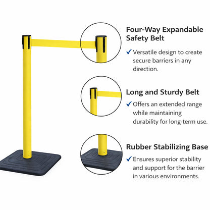 4-Pack 10ft Retractable Belt Stanchion Post