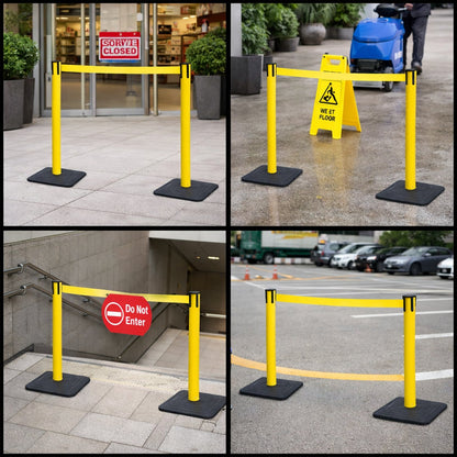 4-Pack 10ft Retractable Belt Stanchion Post
