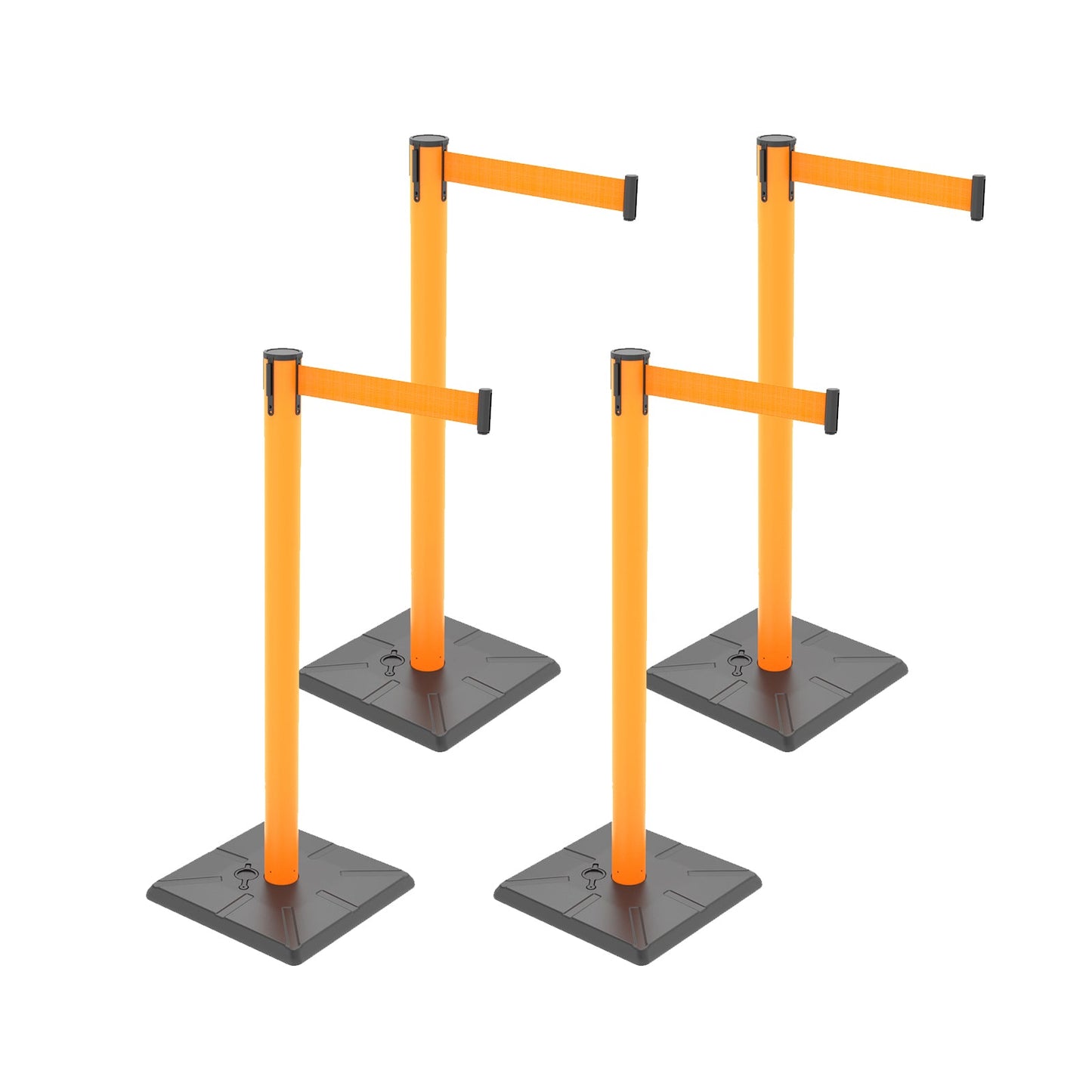 4-Pack 10ft Retractable Belt Stanchion Post
